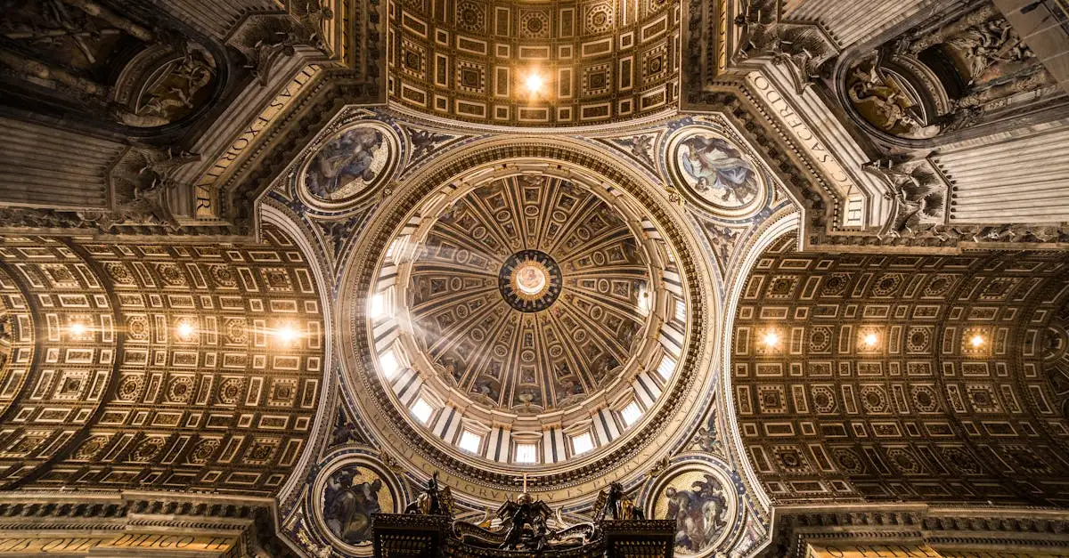 Où est situé le dôme de la basilique de Michel-Ange ?