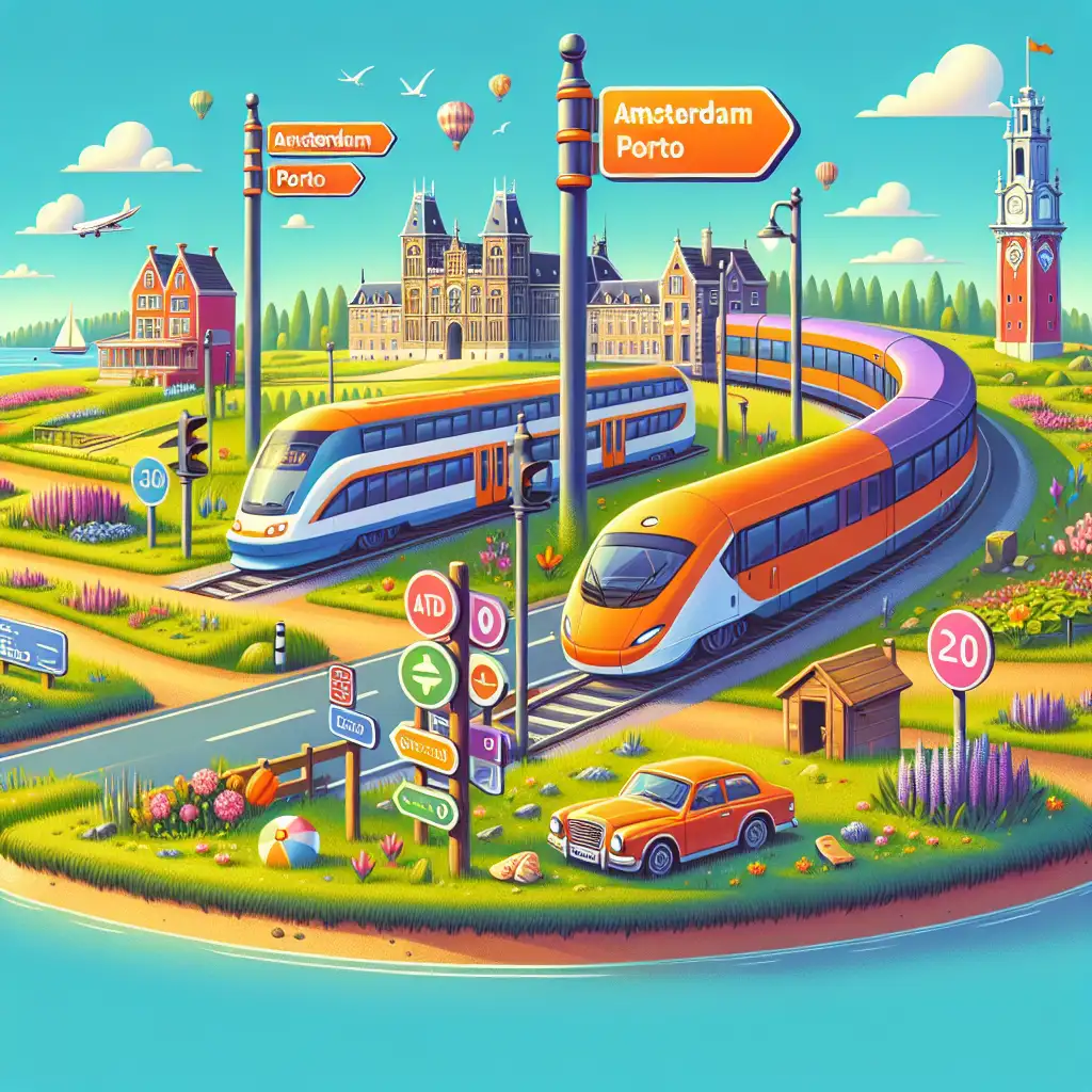 Combien de temps pour aller à Porto depuis Amsterdam en bus ou train ?
